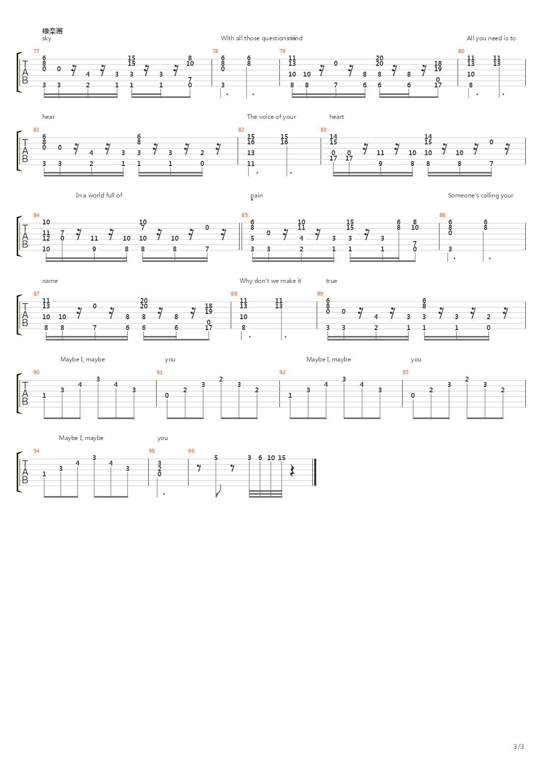 Maybe I Maybe You吉他谱