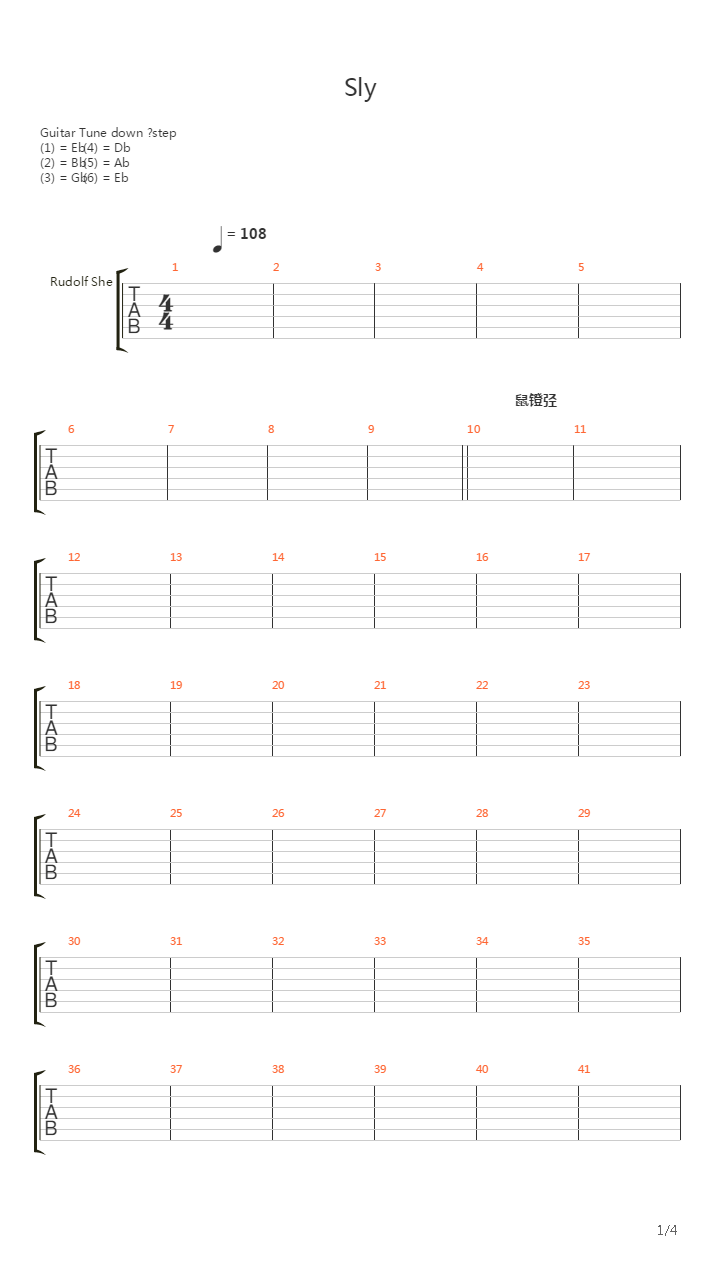 Sly吉他谱