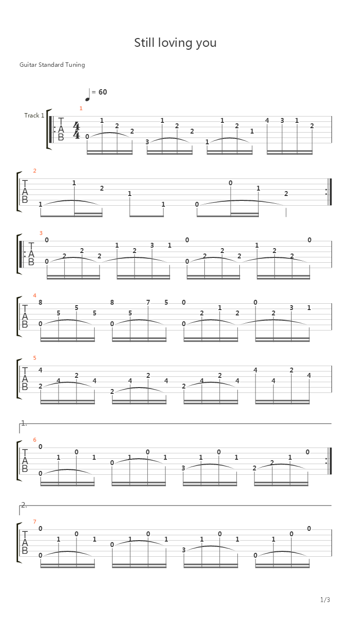 Still Loving You (Acoustic)吉他谱