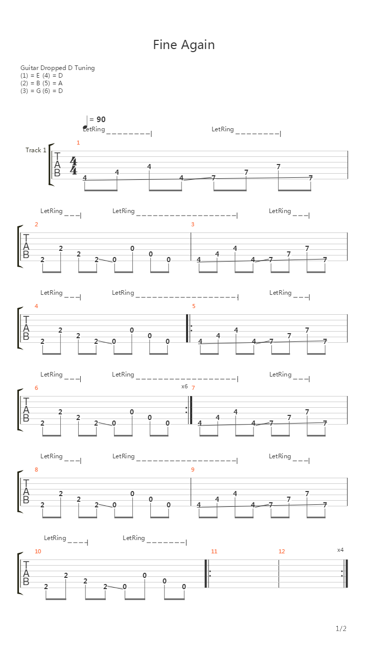 Fine Again吉他谱