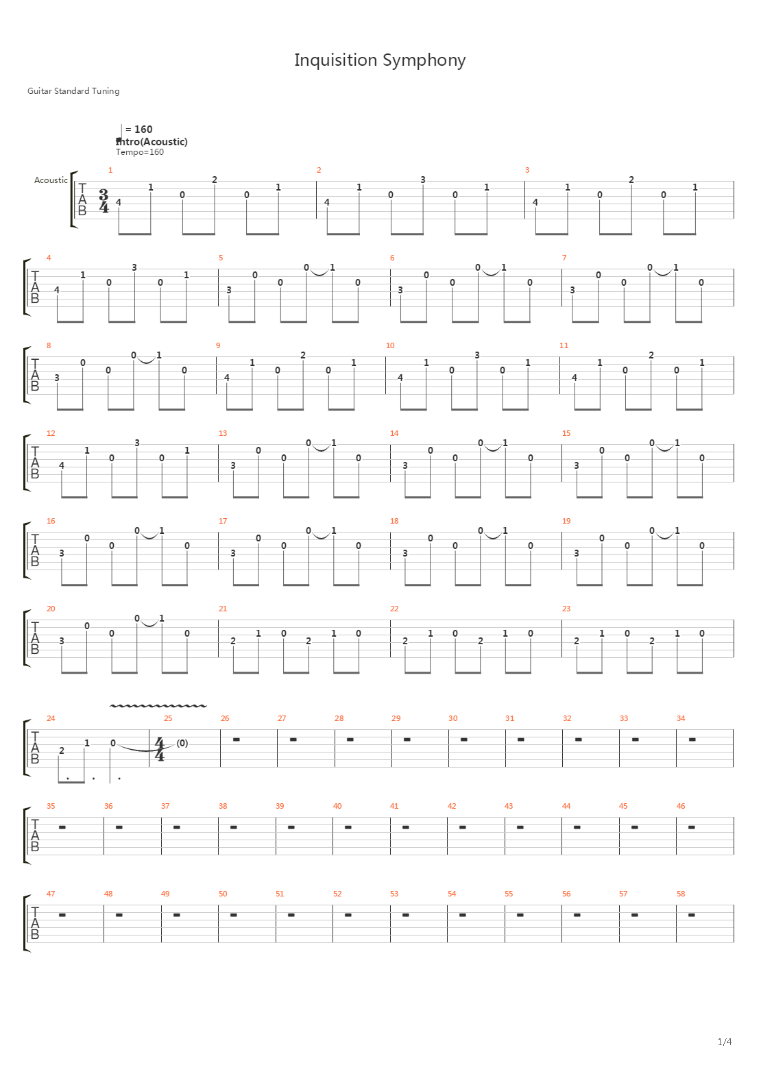 Inquisition Symphony吉他谱