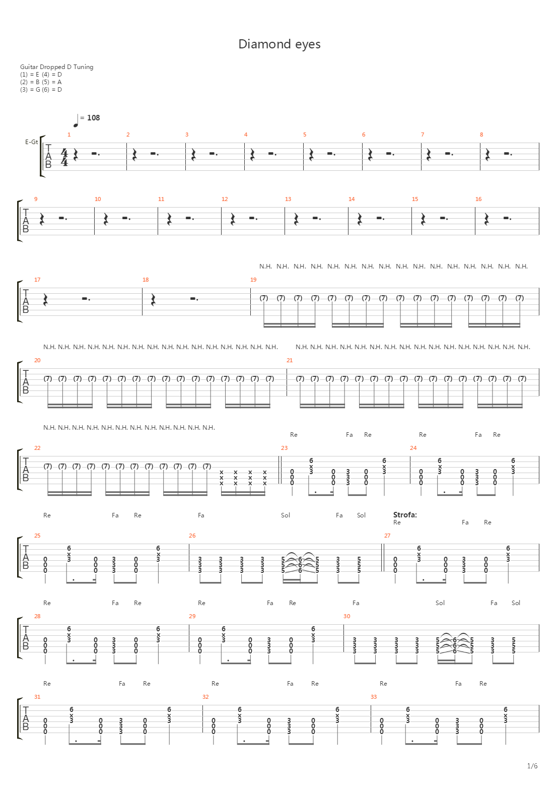 Diamond Eyes吉他谱