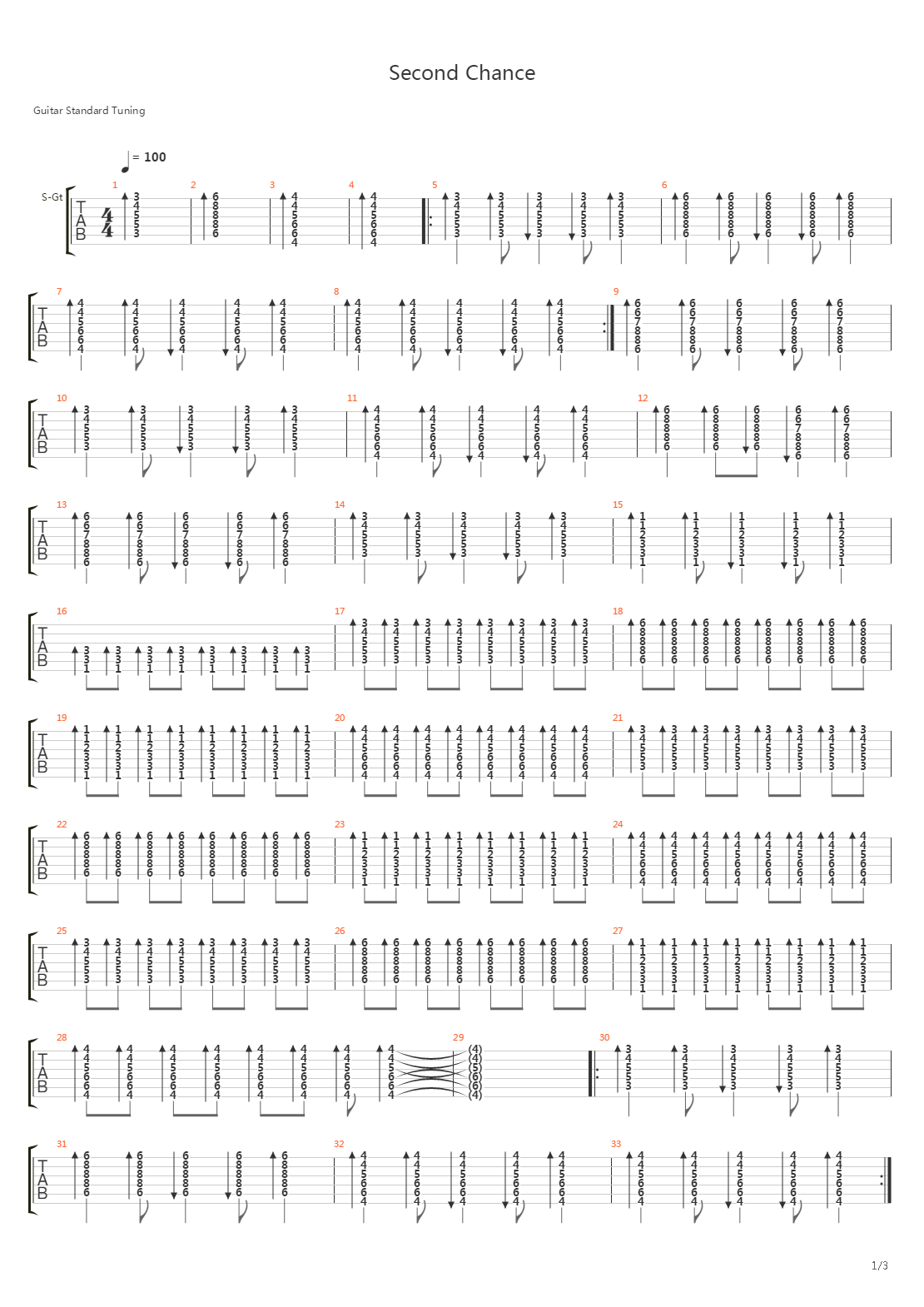 Second Chance吉他谱
