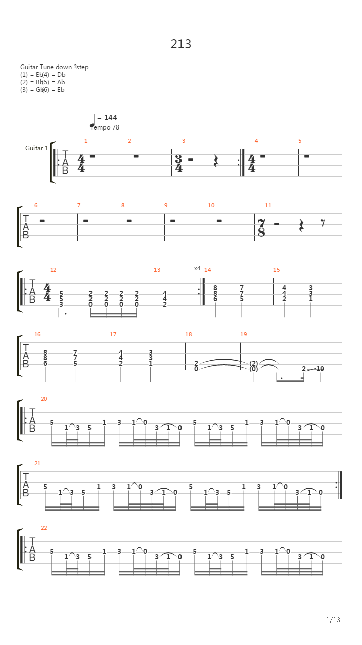 213吉他谱