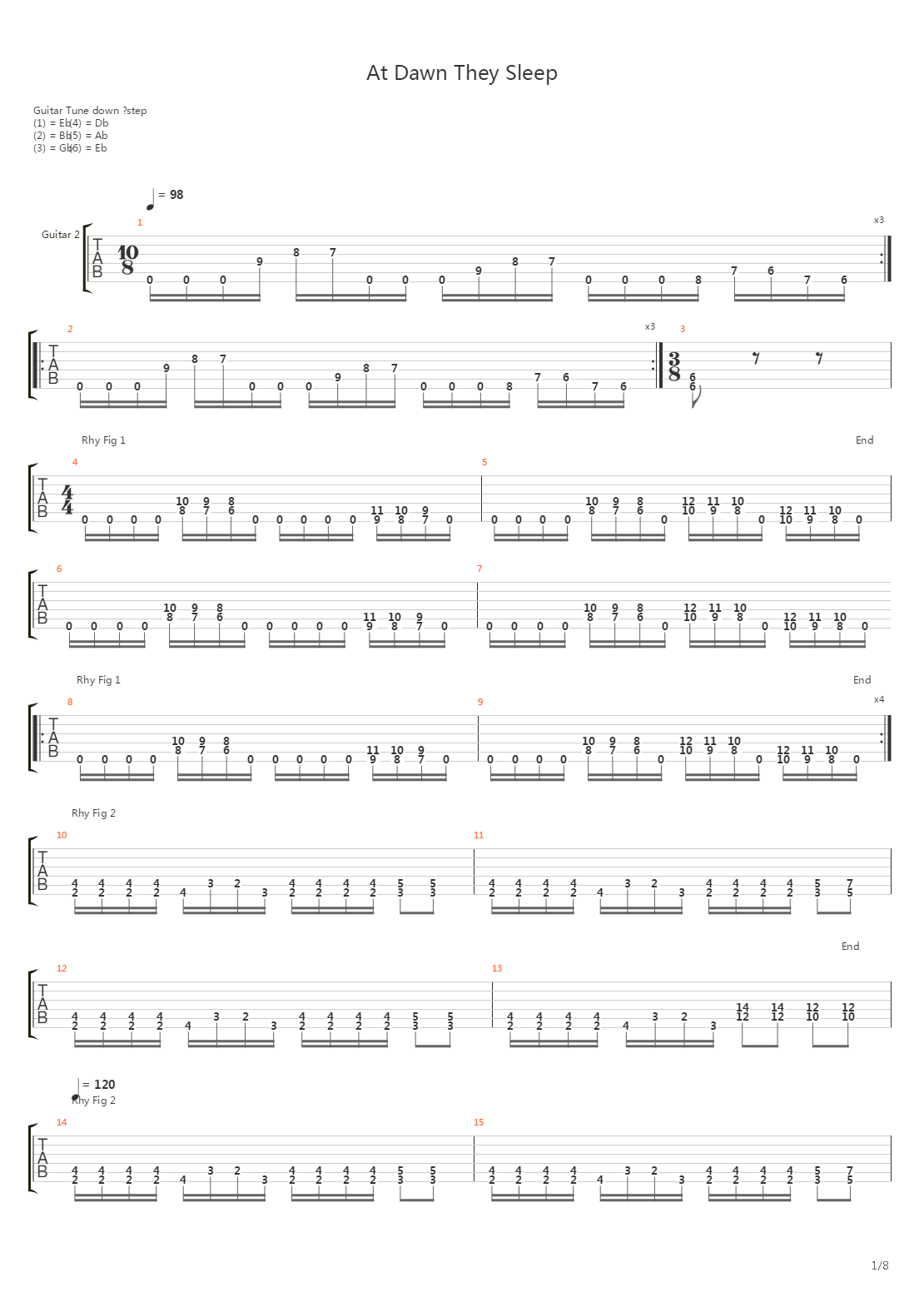 At Dawn They Sleep吉他谱