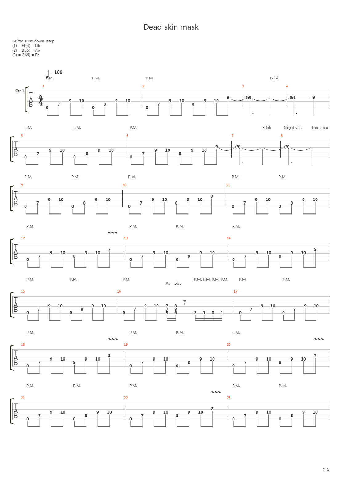 Dead Skin Mask吉他谱