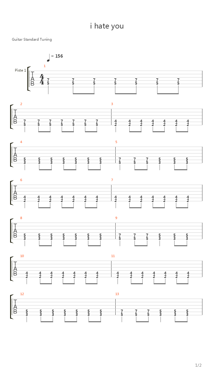 I Hate You(solos)吉他谱