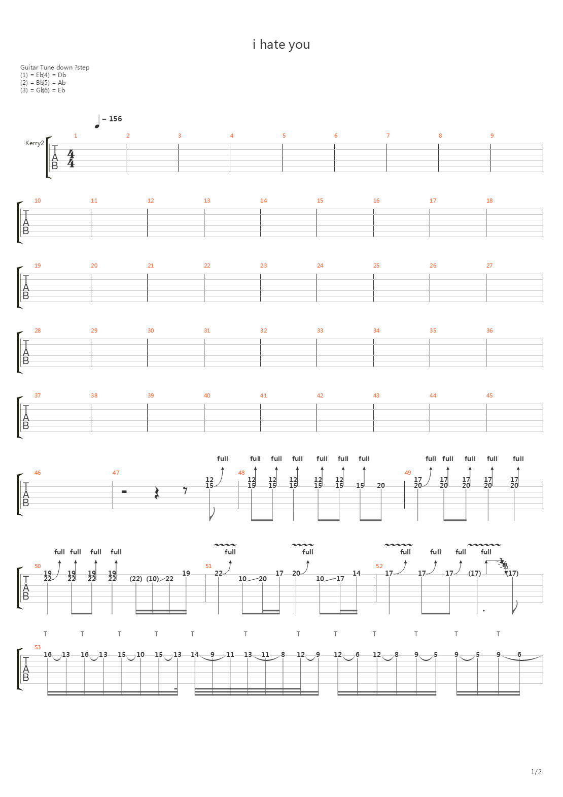 I Hate You吉他谱