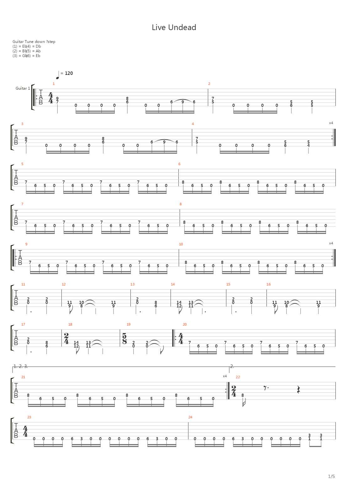 Live Undead吉他谱