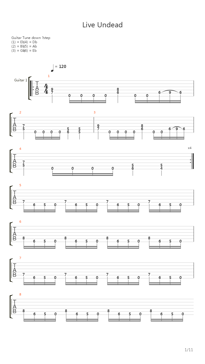 Live Undead吉他谱