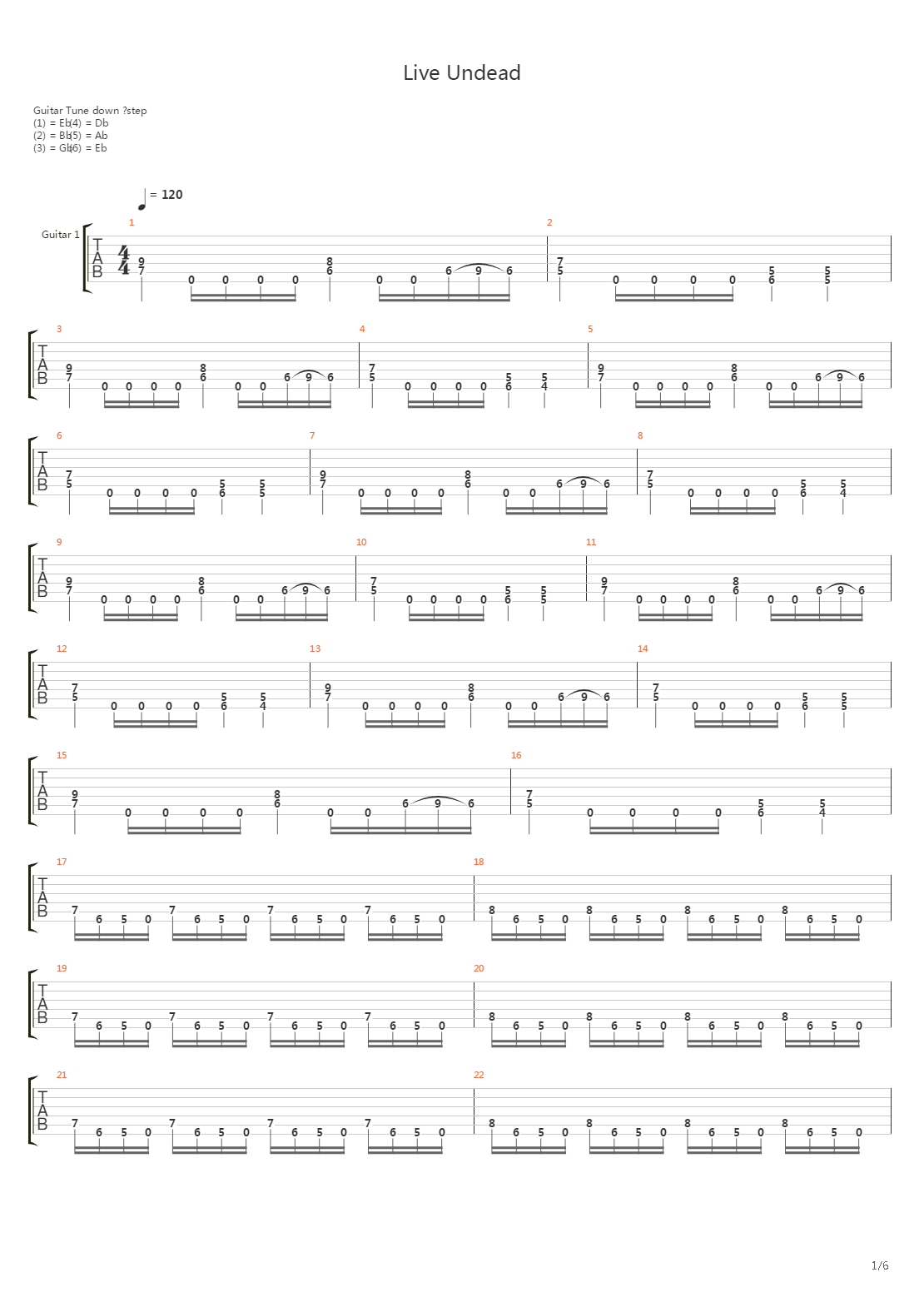 Live Undead吉他谱