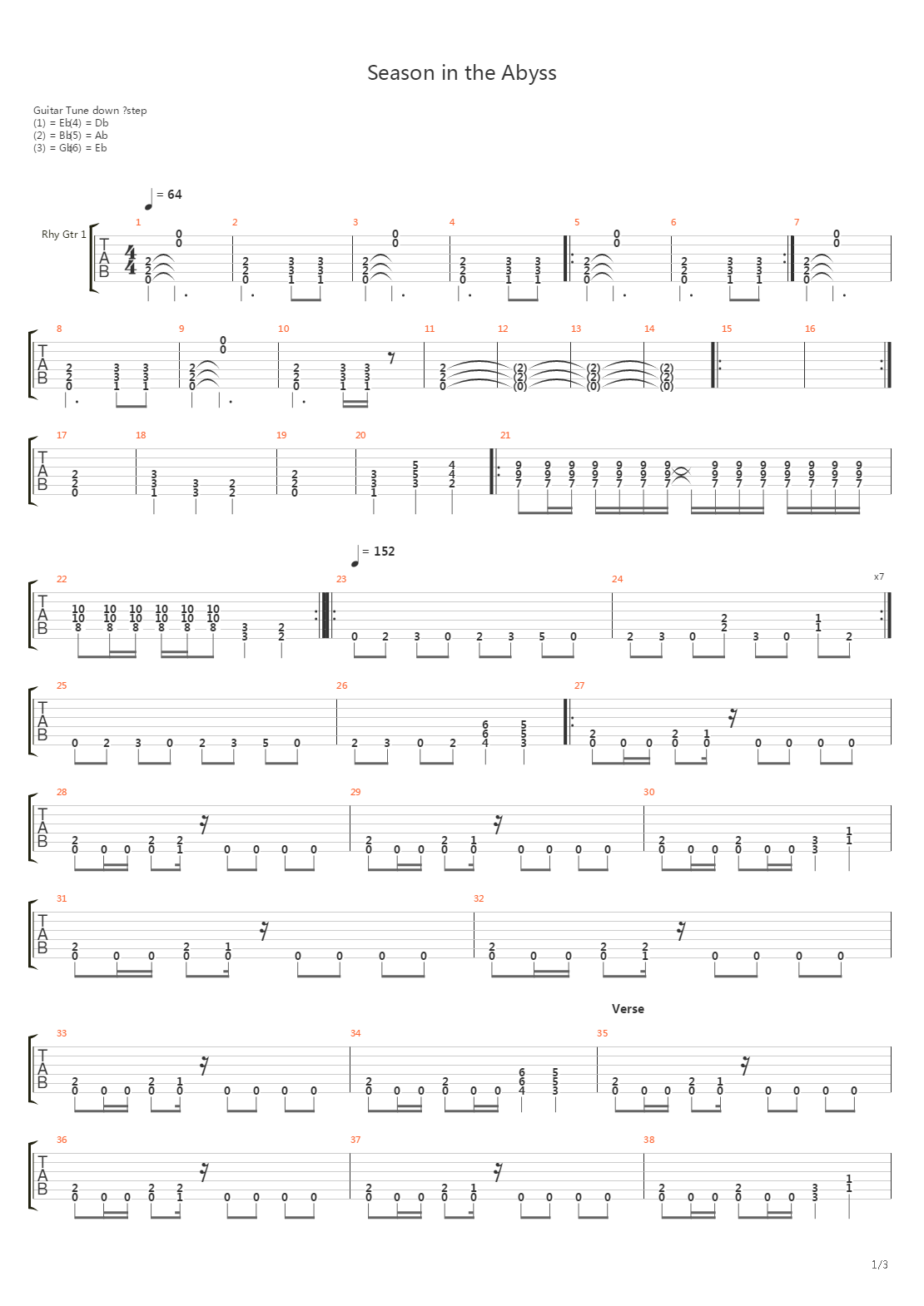 SeasonS in the Abyss吉他谱