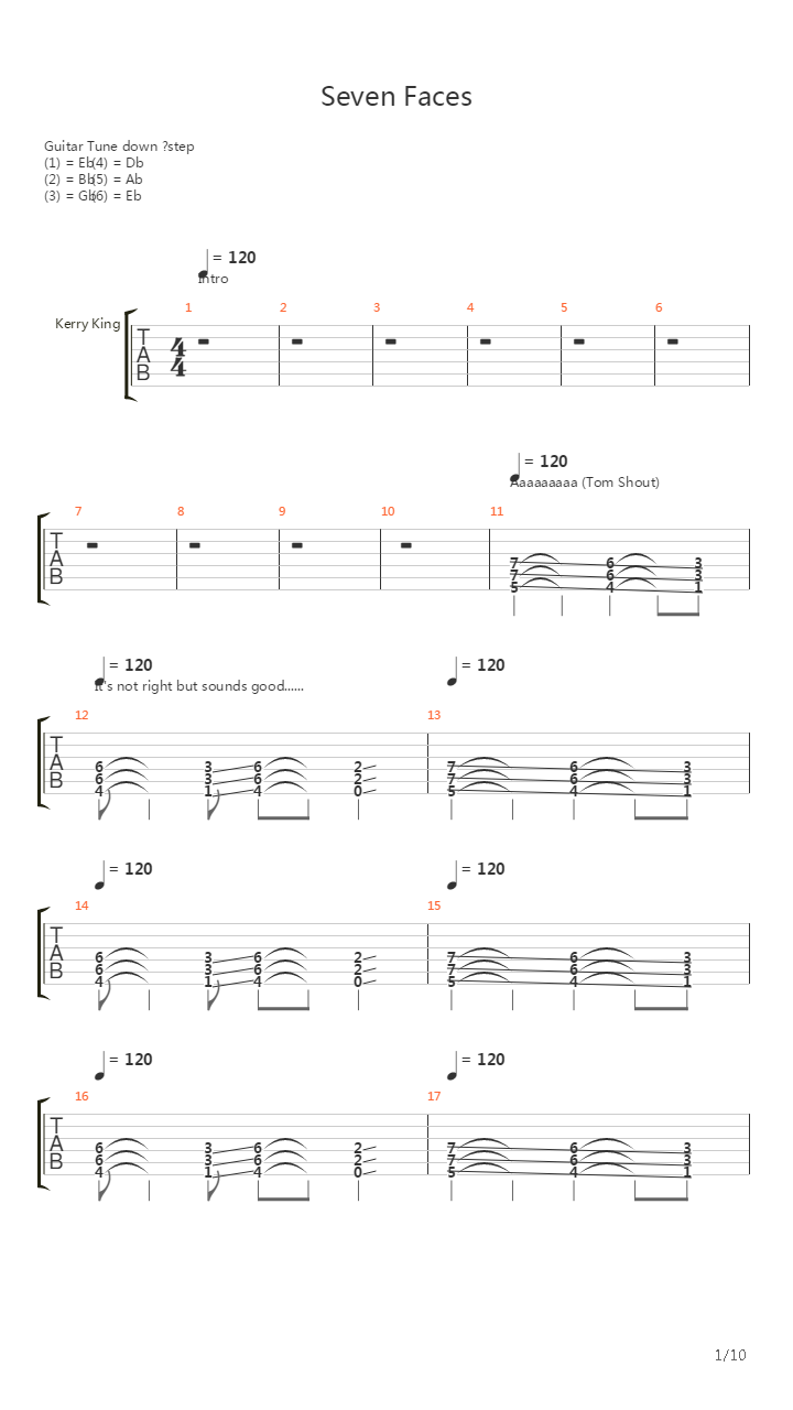 Seven Faces吉他谱