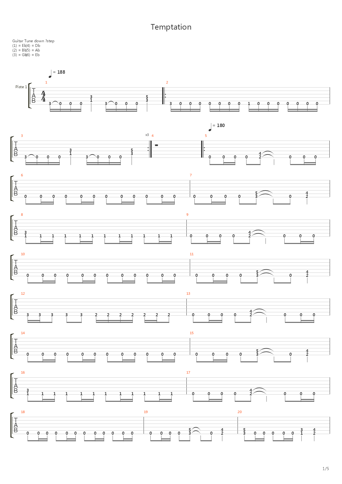 Temptation吉他谱