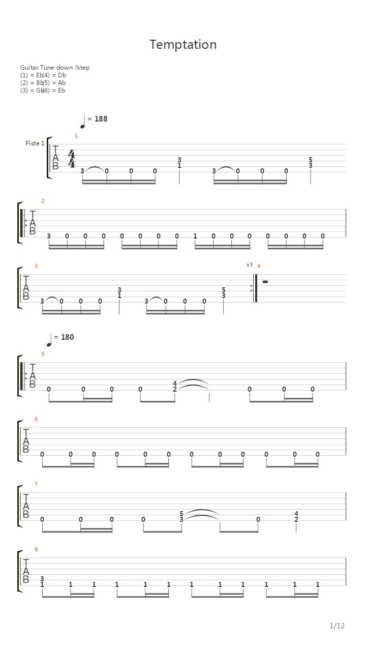 Temptation吉他谱