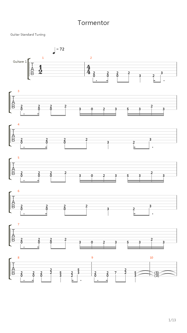 Tormentor吉他谱