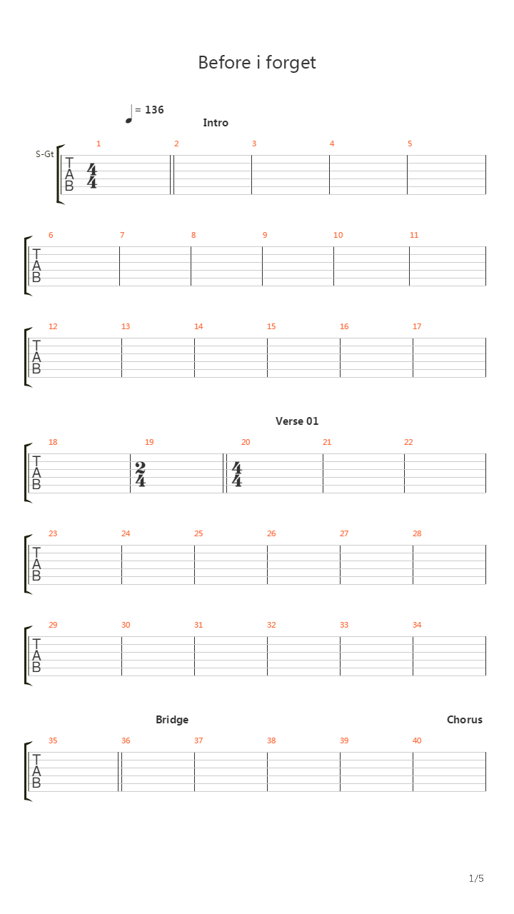 Before I Forget (10)吉他谱