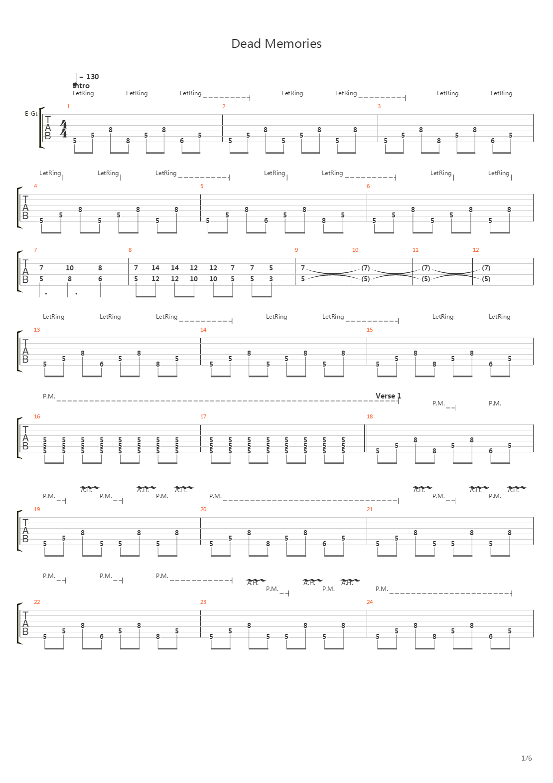 Dead Memories (12)吉他谱