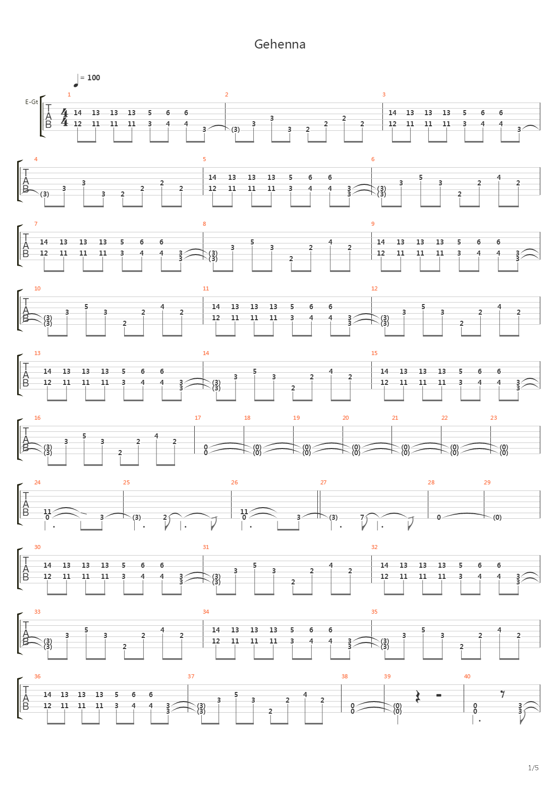 Gehenna吉他谱