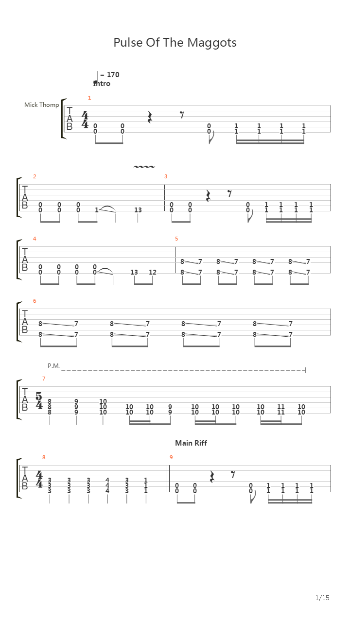 The Pulse Of The Maggots吉他谱