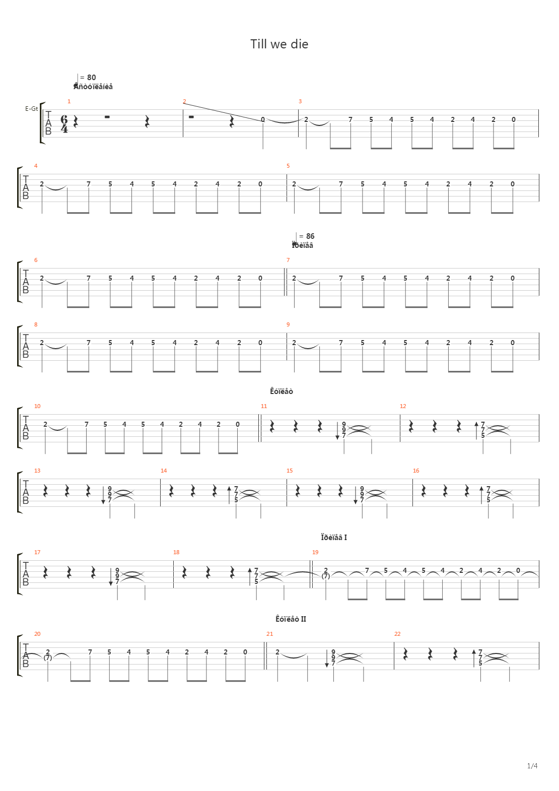 Till We Die吉他谱