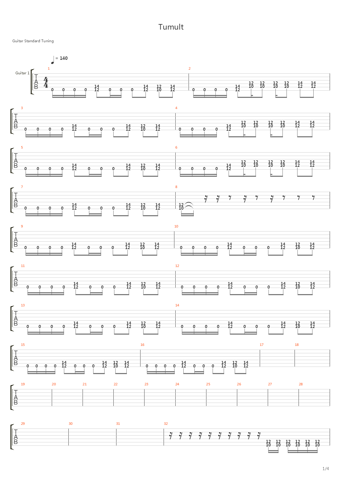 Tumult吉他谱