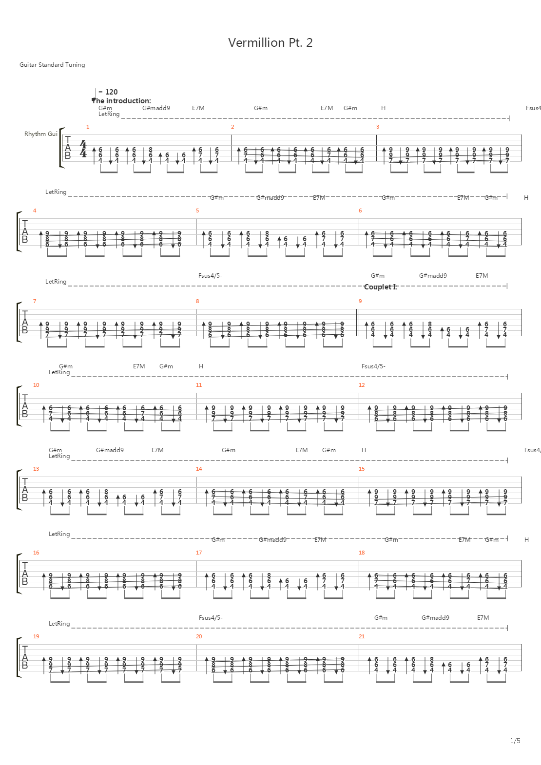 Vermillion (Part 2)吉他谱