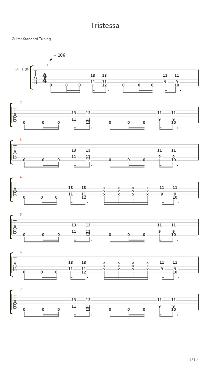 Tristessa吉他谱