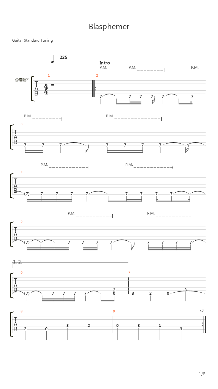 Blasphemer吉他谱