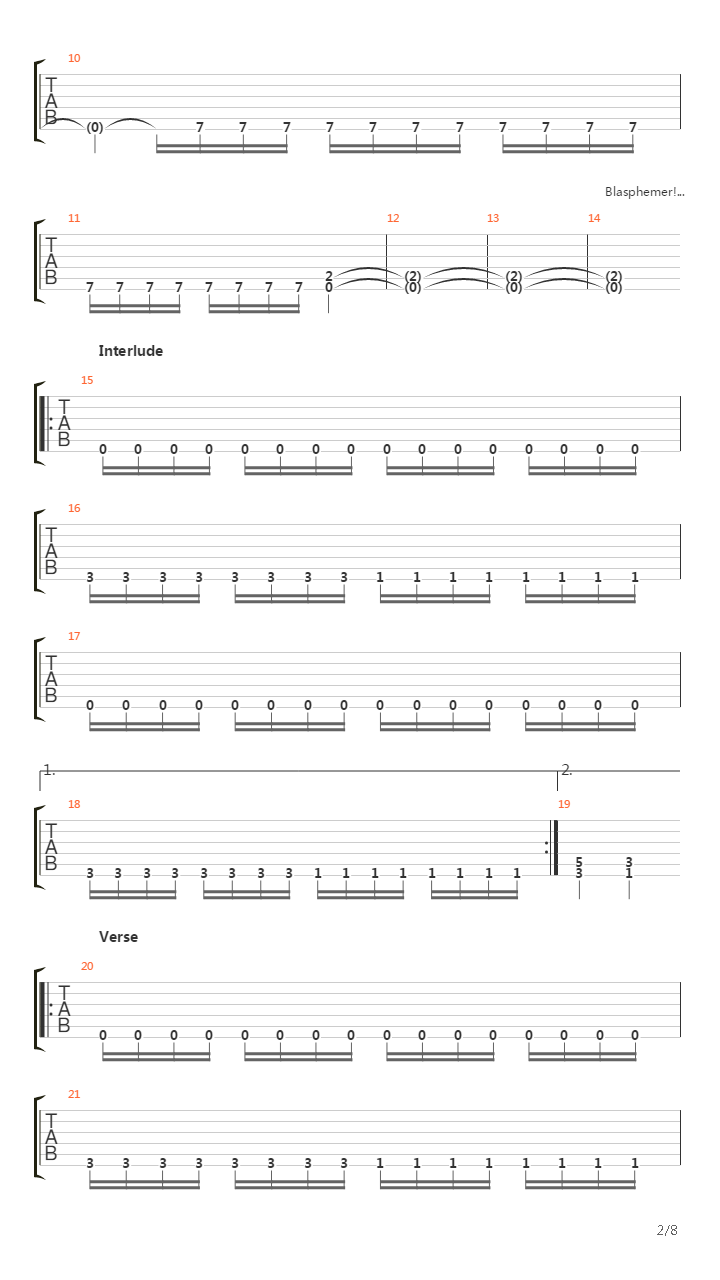 Blasphemer吉他谱
