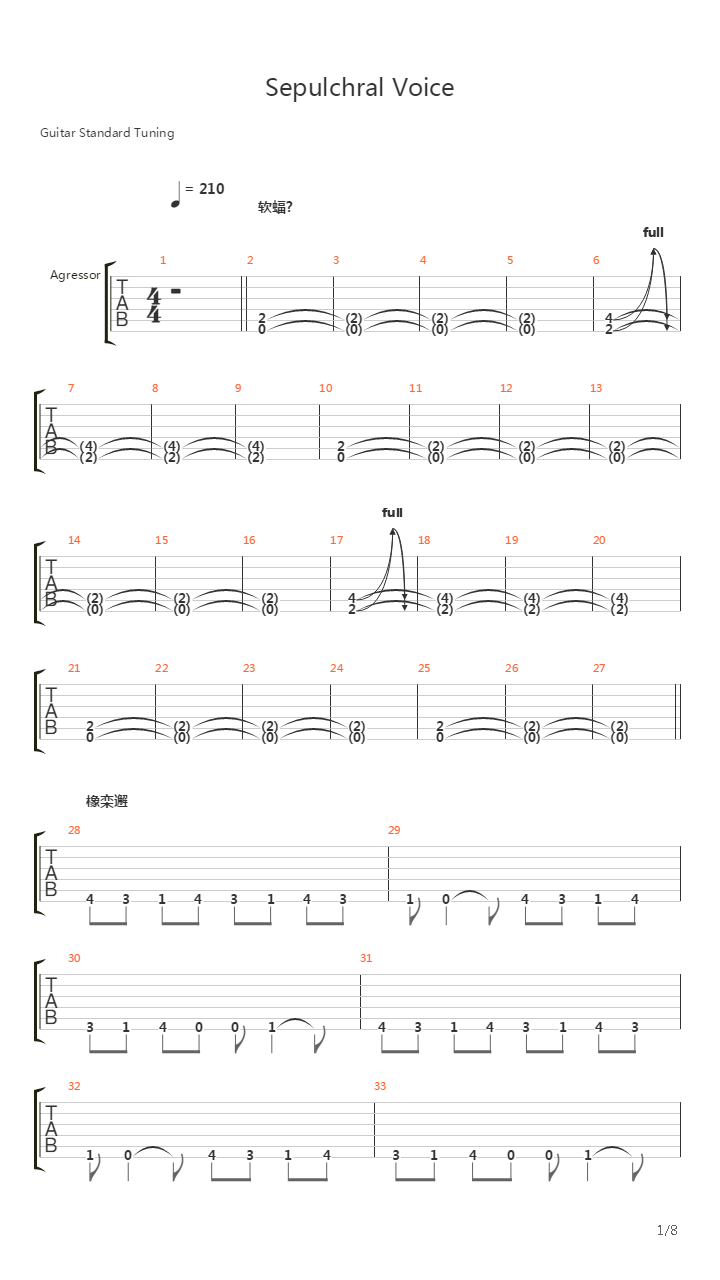 Sepulchral Voice吉他谱