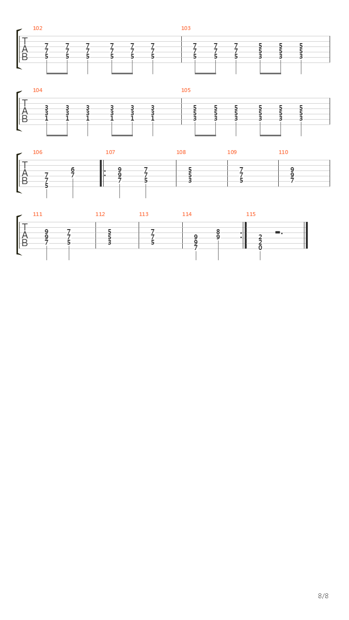 8th Commandment吉他谱