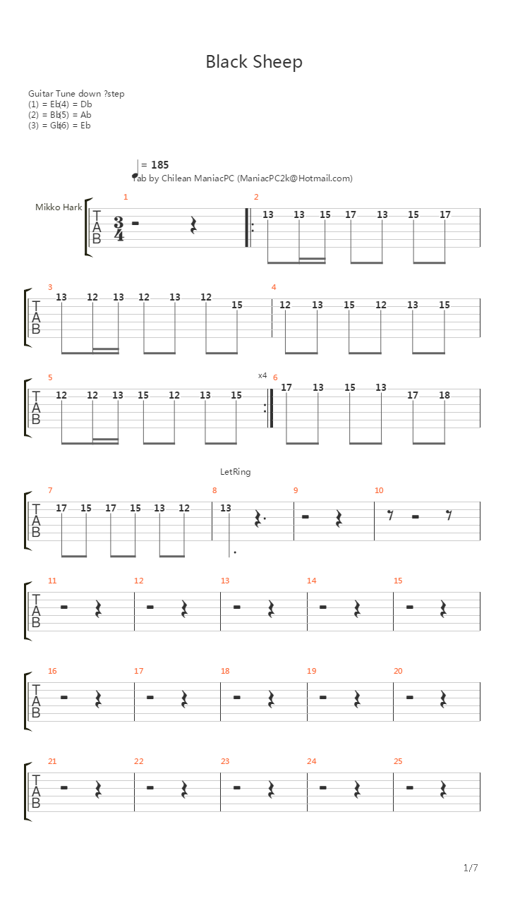 Black Sheep吉他谱