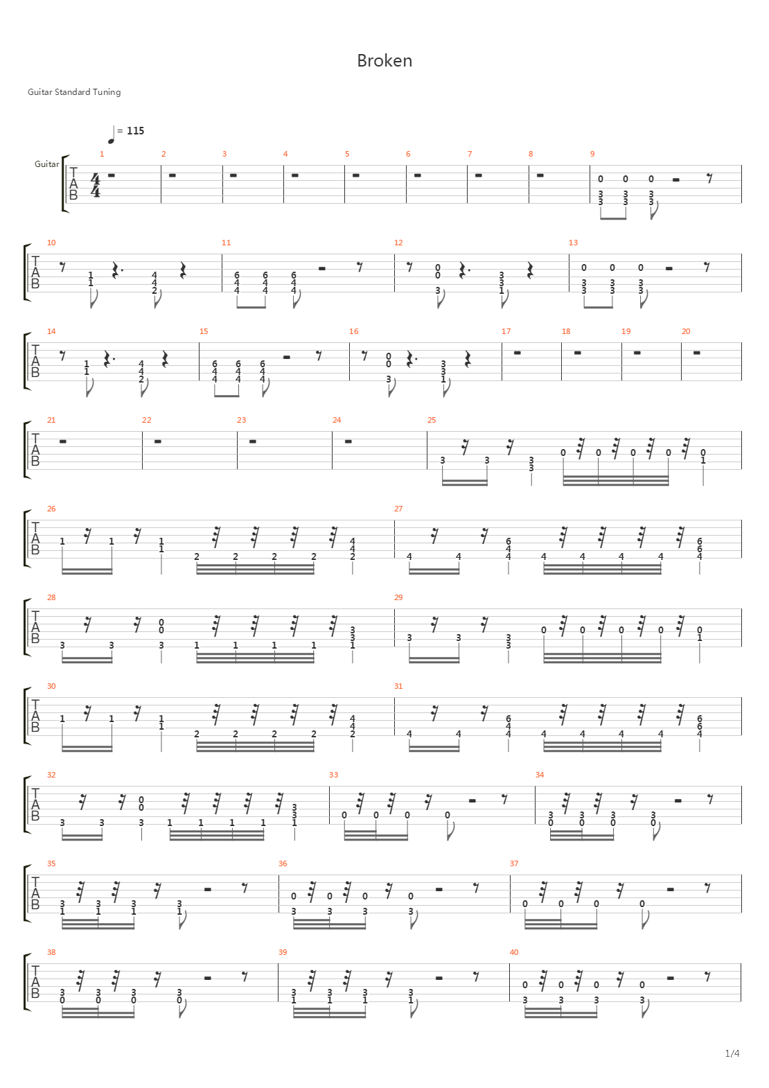 Broken吉他谱