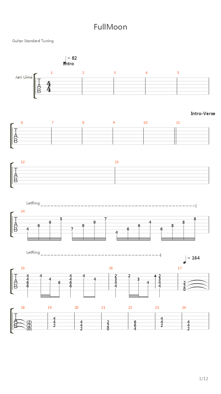 Fullmoon吉他谱