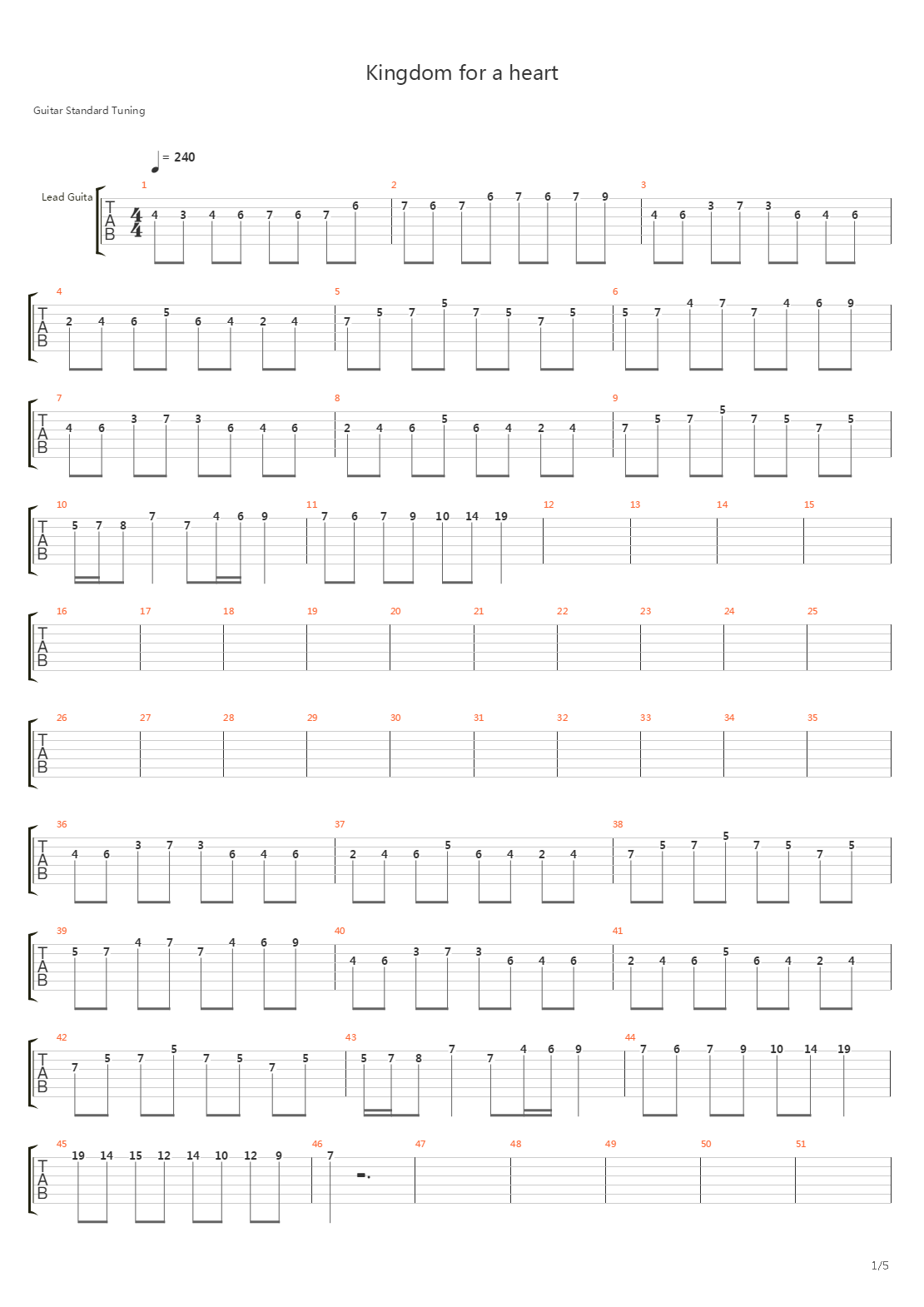 Kingdom for a heart吉他谱