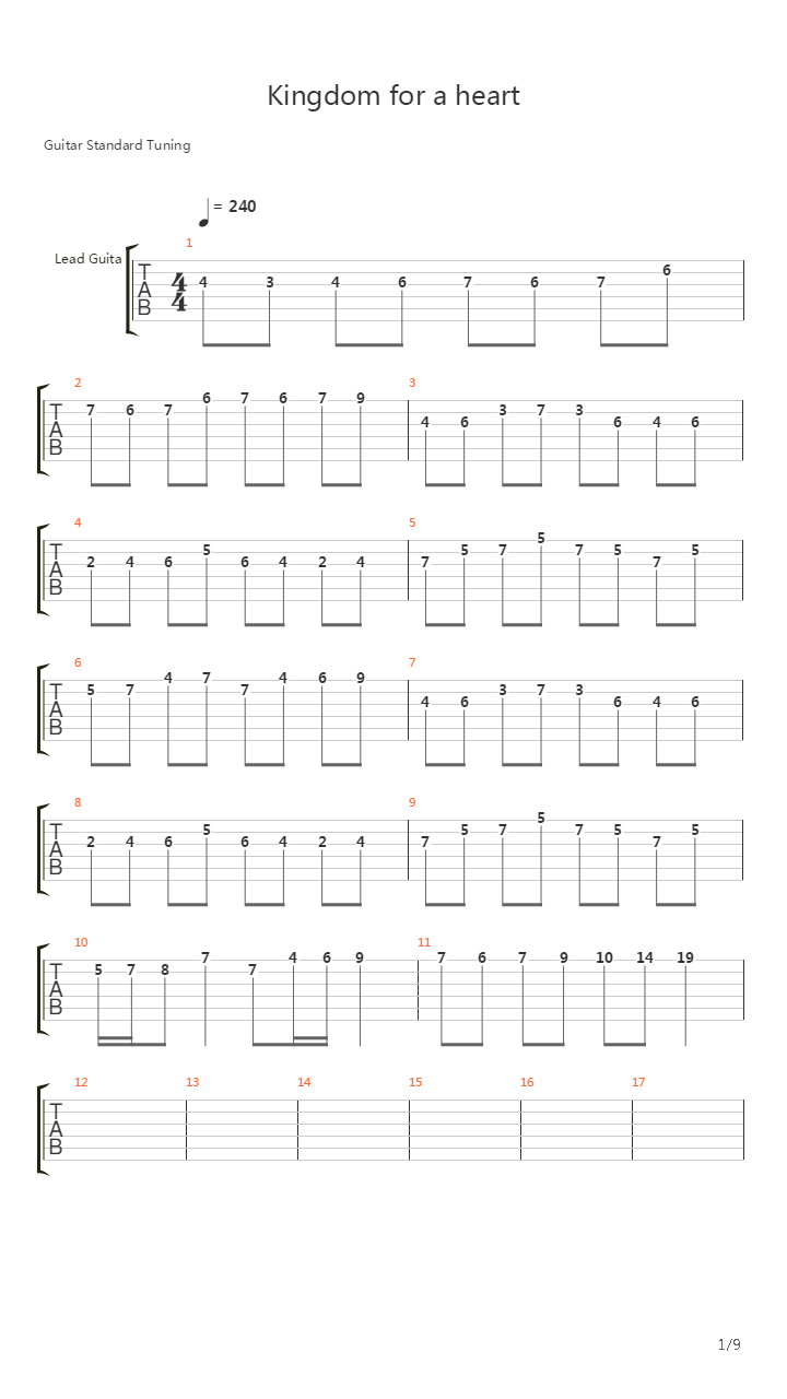Kingdom for a heart吉他谱