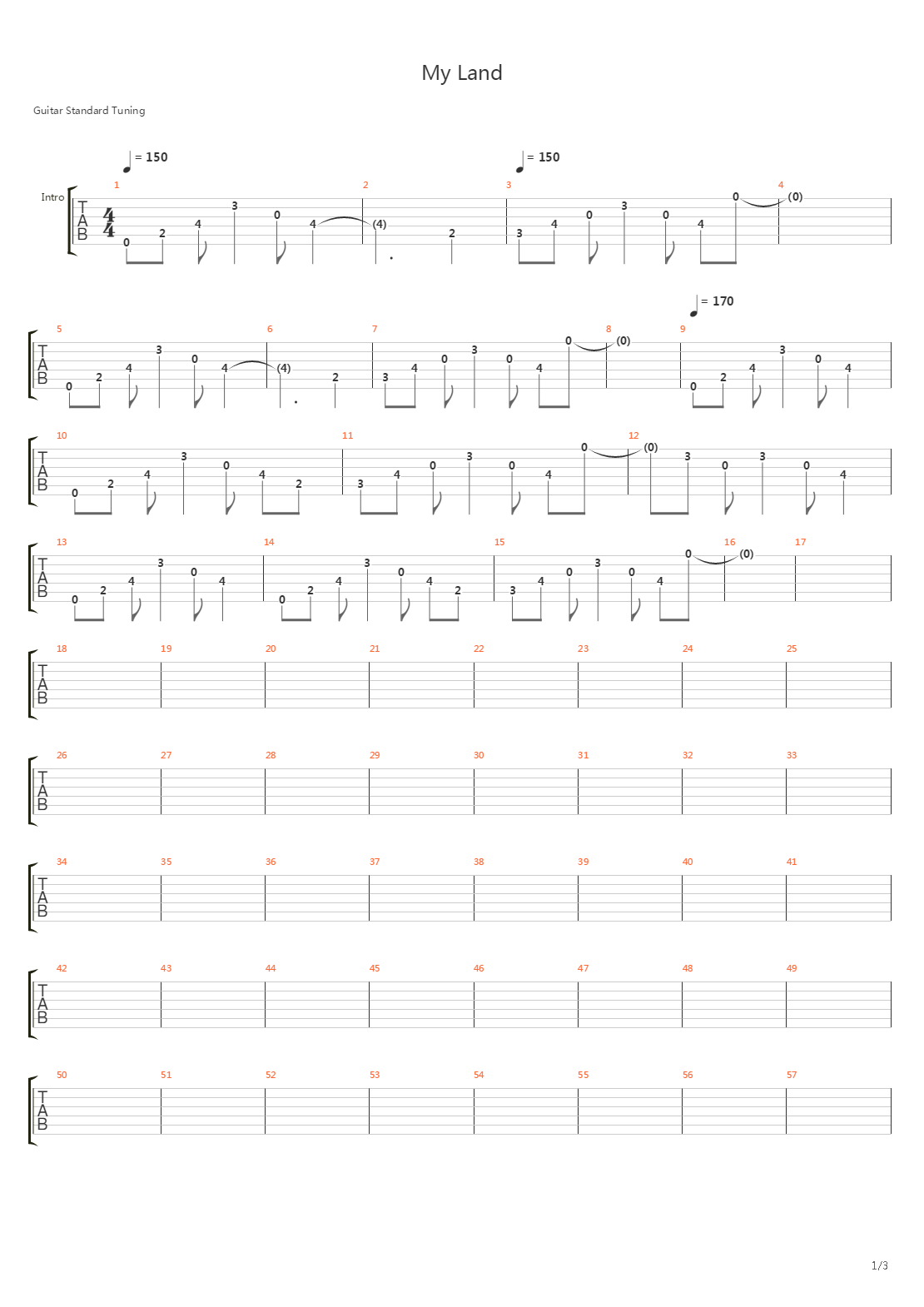 My Land吉他谱