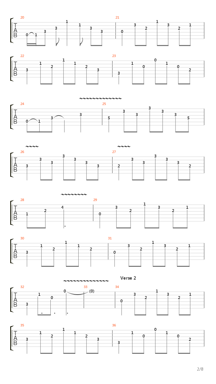 Replica吉他谱