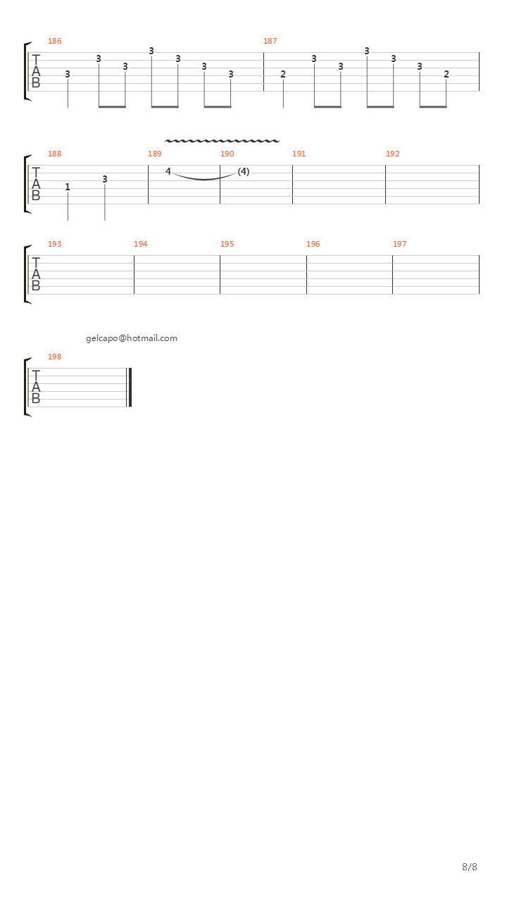 Replica吉他谱