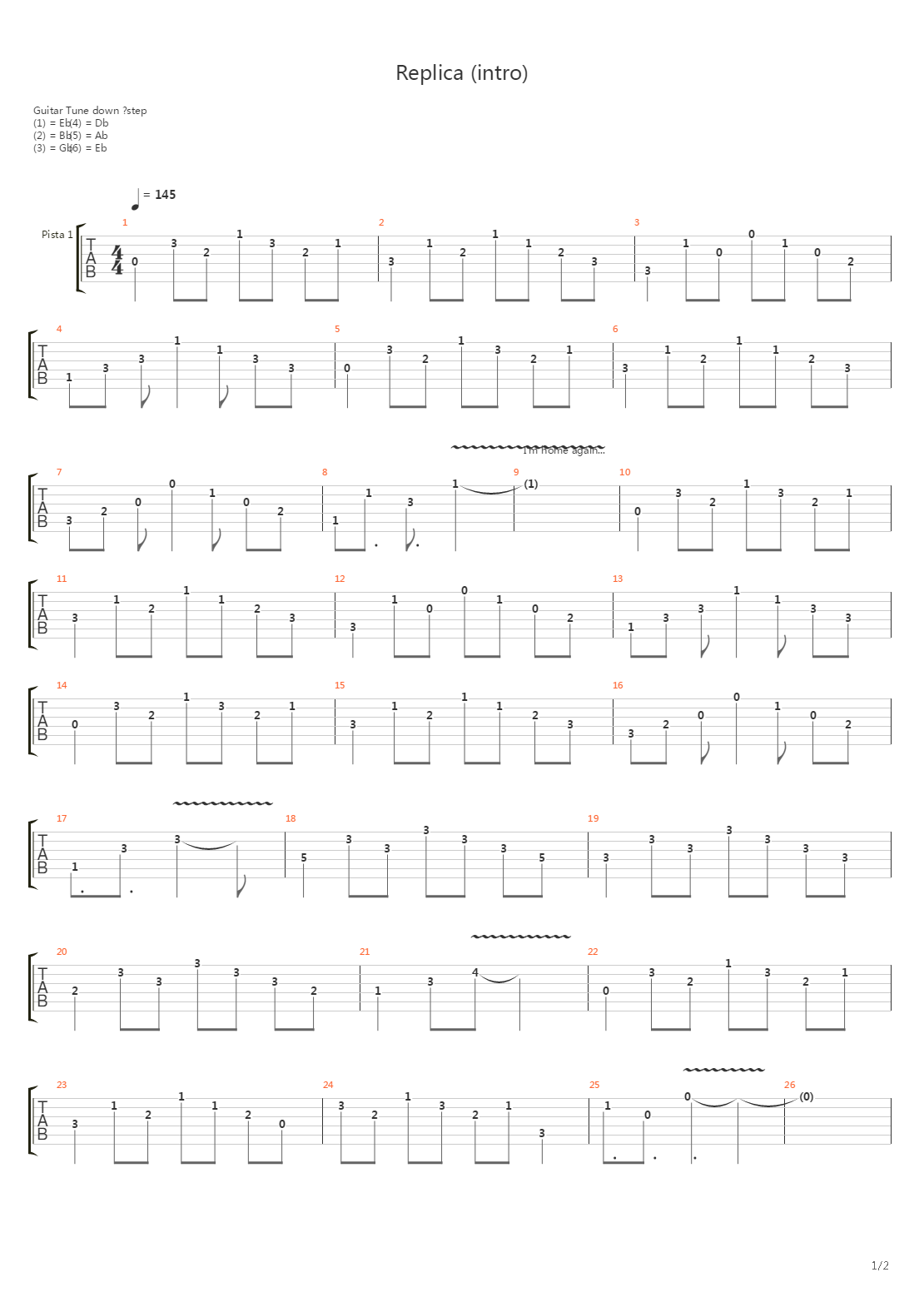 Replica (intro)吉他谱