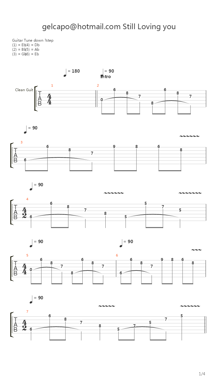 Still Loving You吉他谱