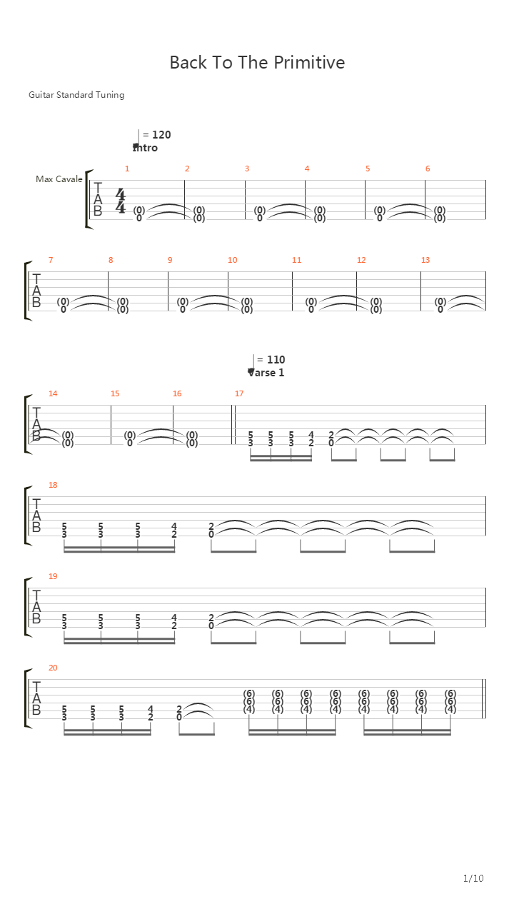 Back To The Primitive吉他谱
