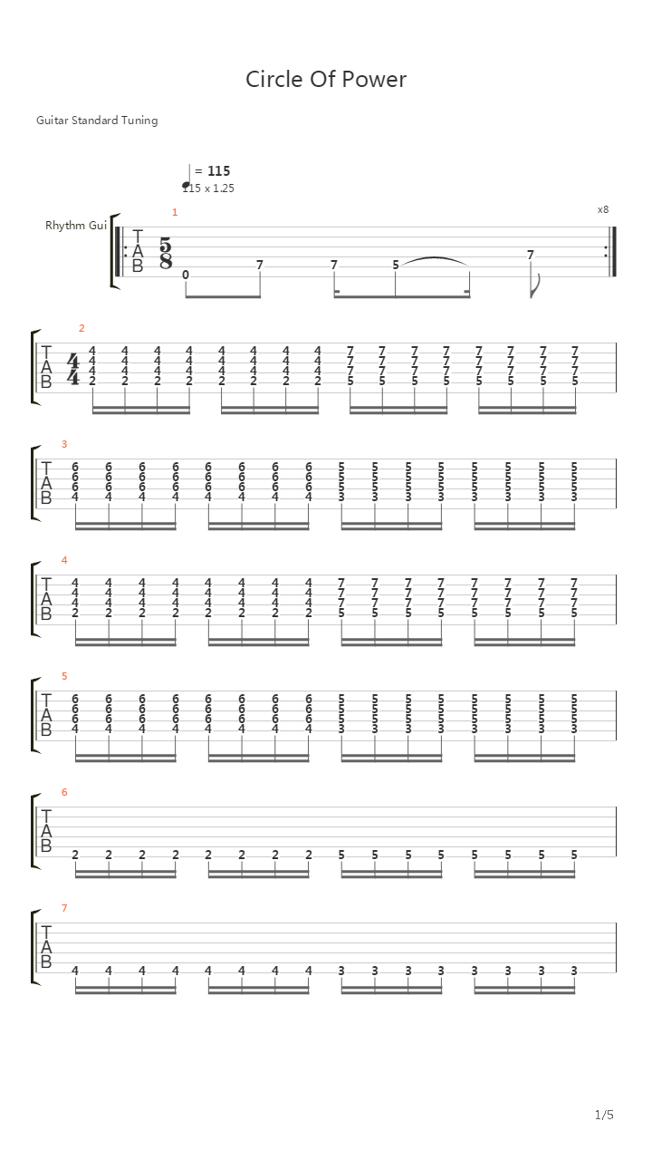 Circle Of Power吉他谱
