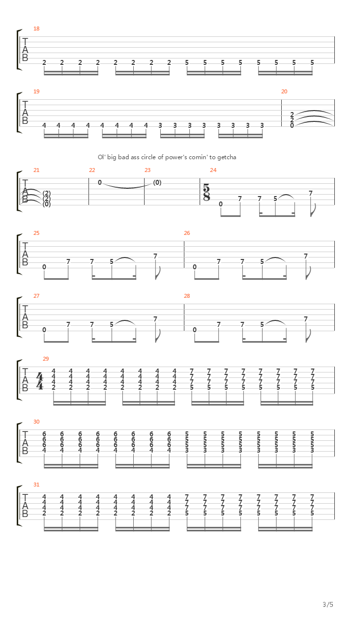 Circle Of Power吉他谱