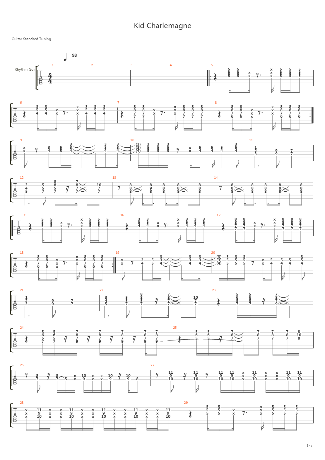 Kid Charlemegne吉他谱