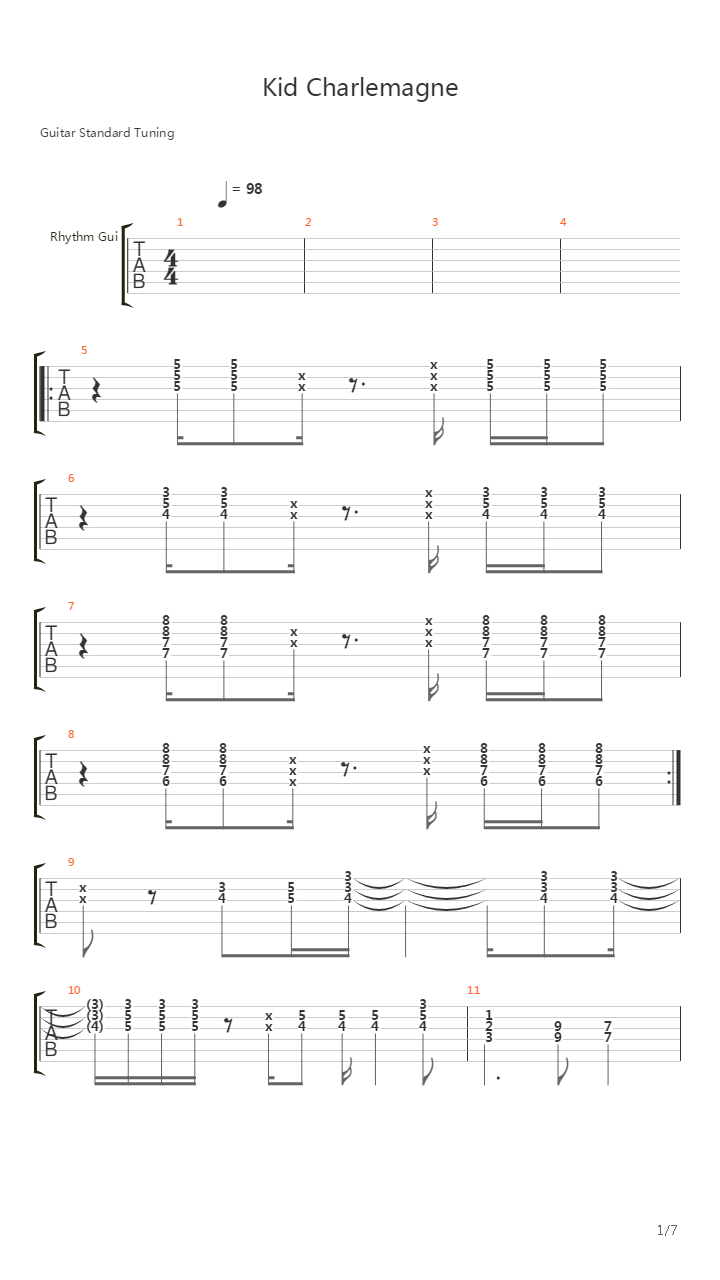 Kid Charlemegne吉他谱