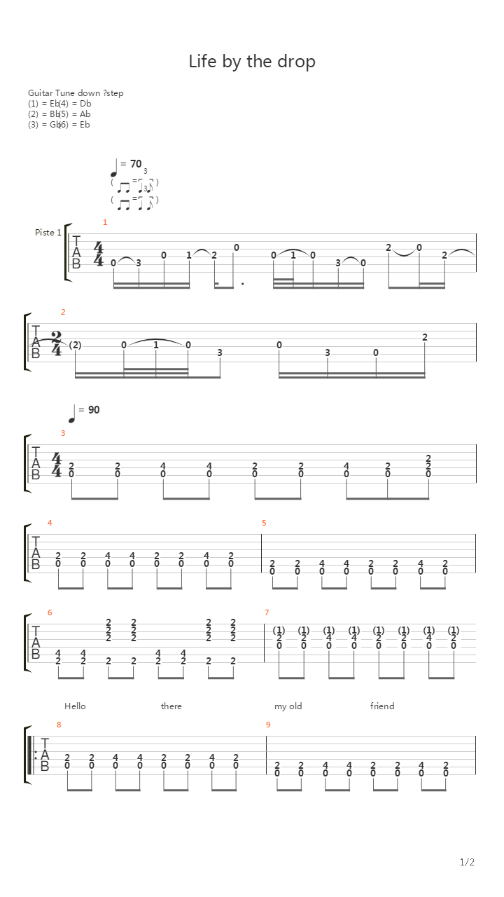 Lile by the drop吉他谱