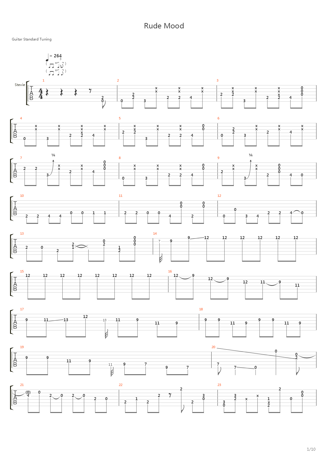 Rude Mood吉他谱