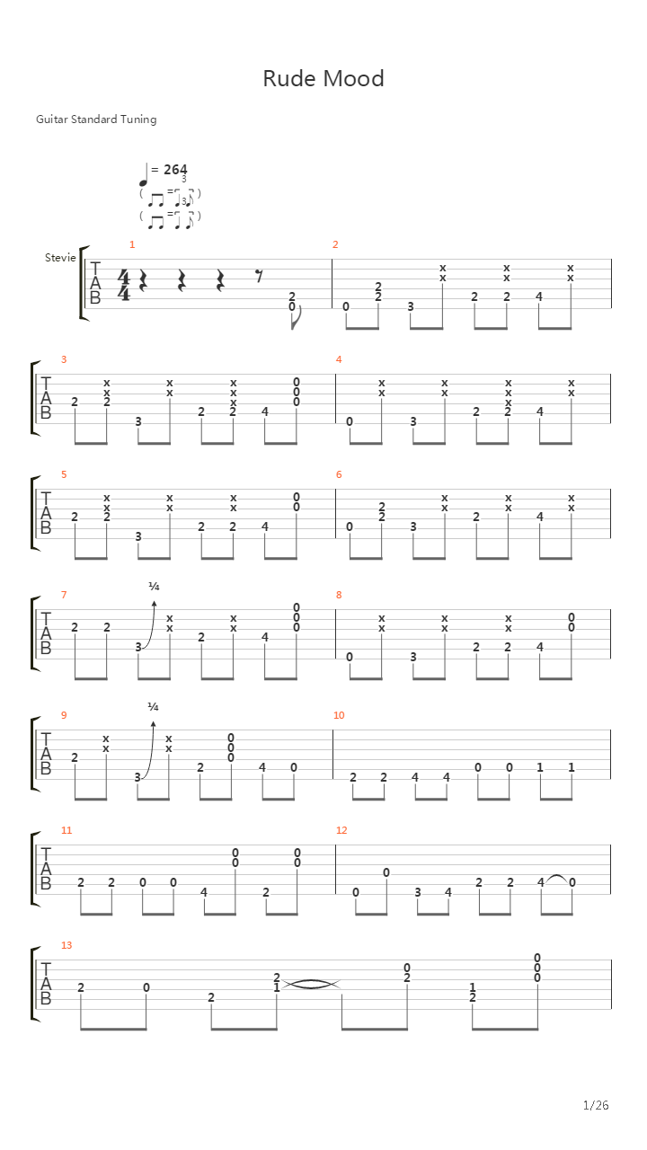 Rude Mood吉他谱